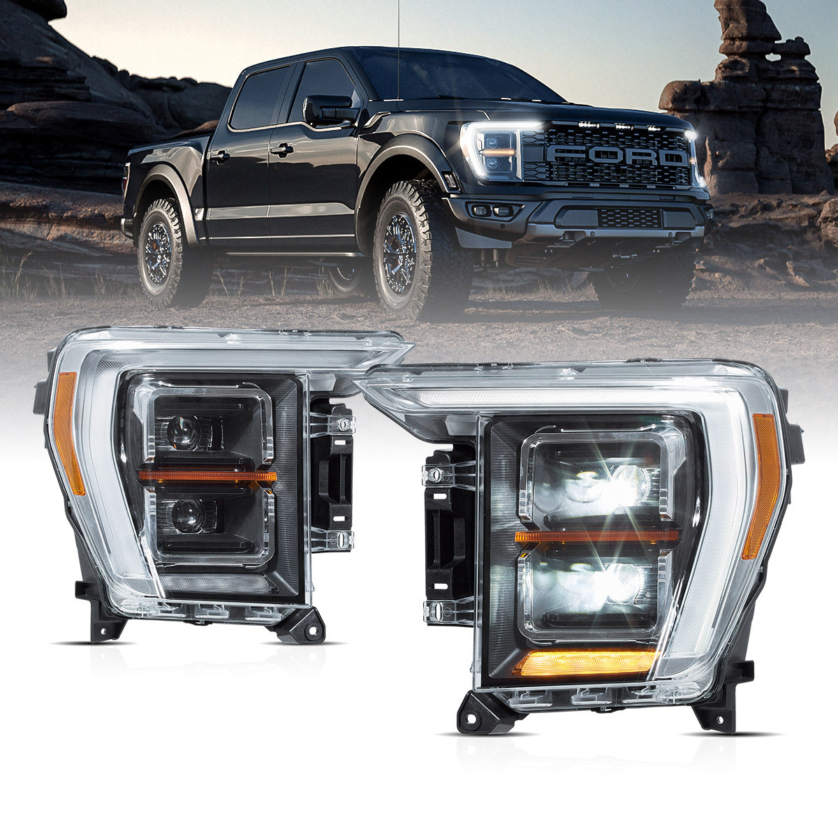 VLAND LED Matrix Headlights For 2021-2024 Ford F150 Australia