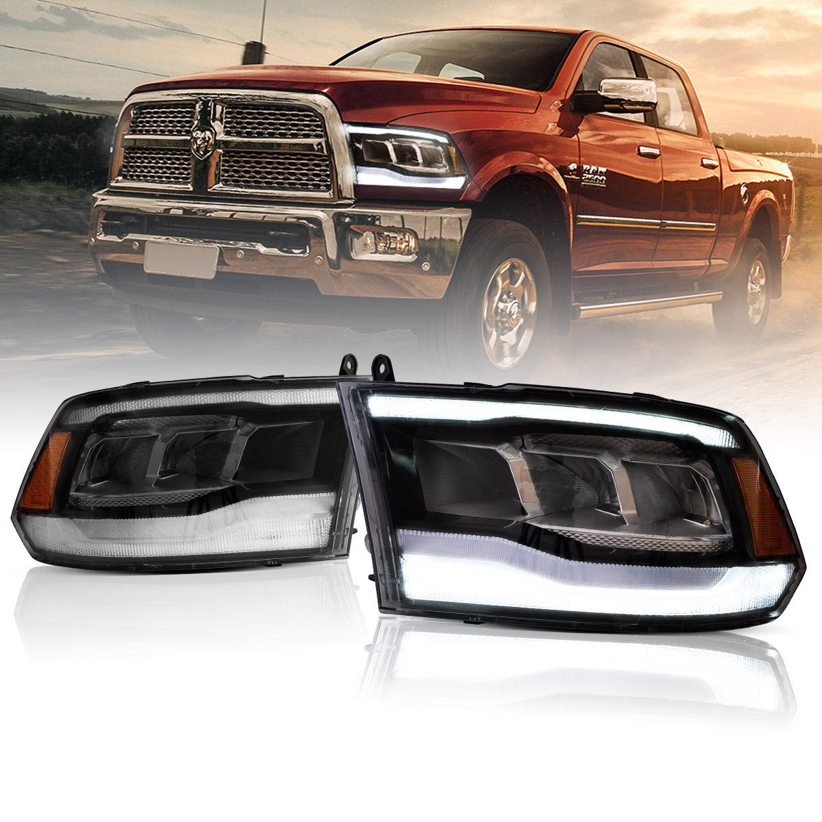 VLAND LED Headlights For 2009-2018 Dodge RAM 1500 2500 3500