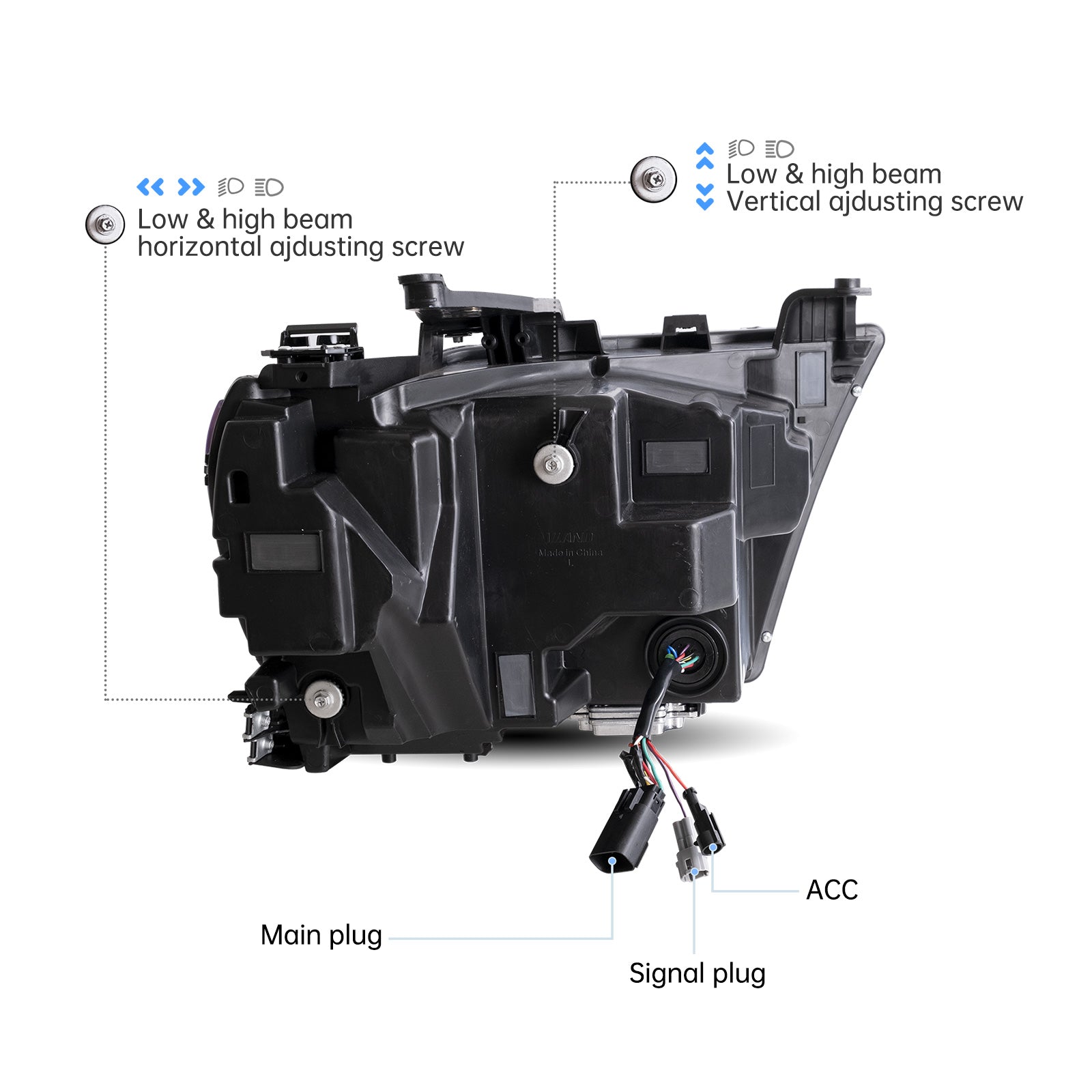 VLAND LED Headlights For Dodge RAM 1500 2019-2024