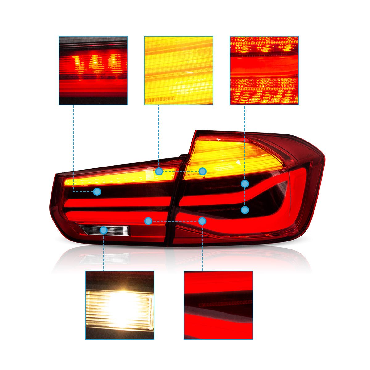 VLAND LED Tail Lights For 2012-2019 BMW 3 Series F30 Australia