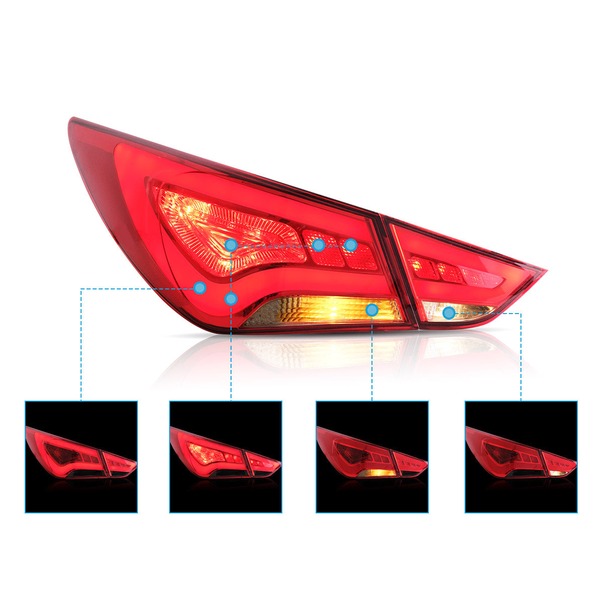 Vland LED Tail Lights for Hyundai Sonata 2011-2014