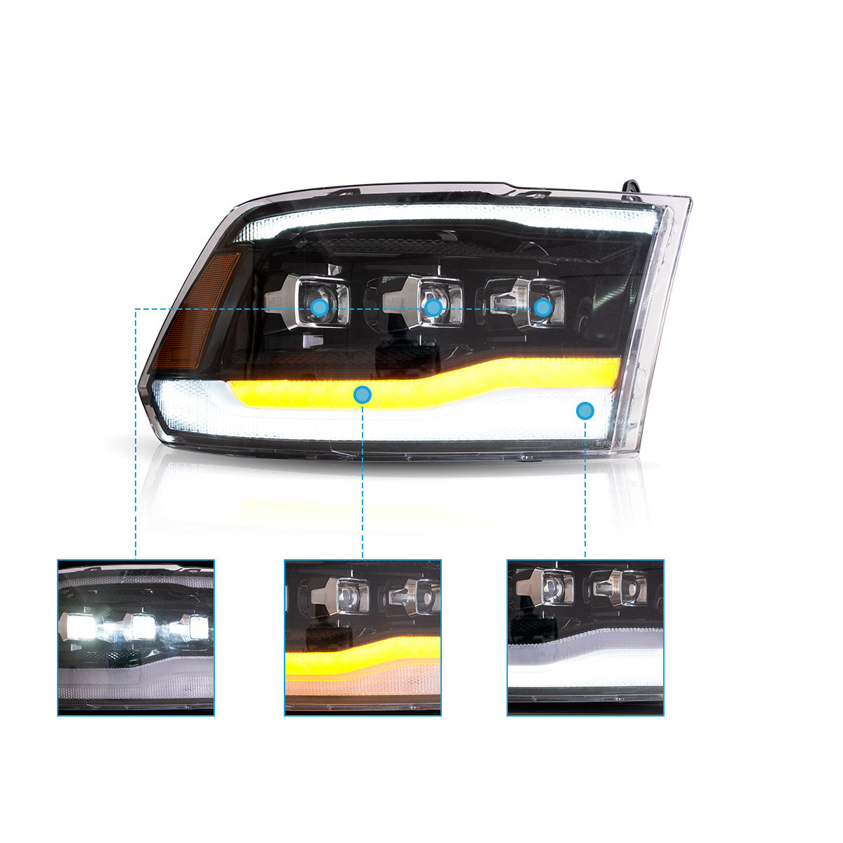 VLAND LED Headlights For 2009-2018 Dodge RAM 1500 2500 3500