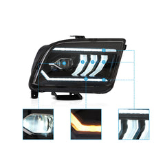 VLAND LED Headlights For 2005-2009 Ford Mustang 5th Gen