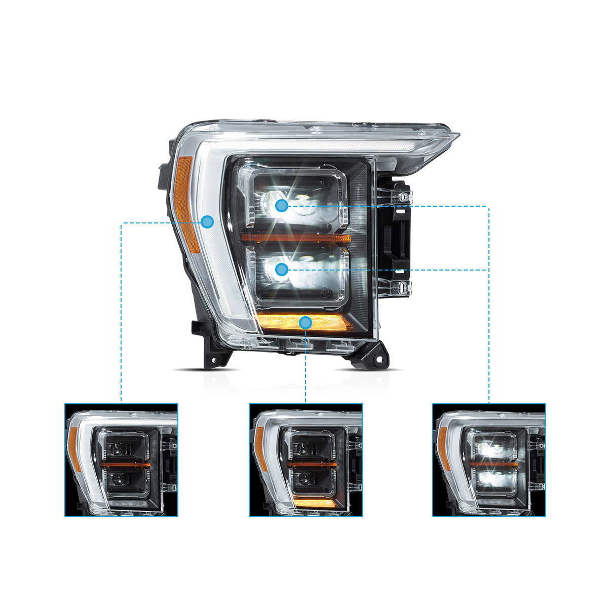 VLAND LED Matrix Headlights For 2021-2024 Ford F150 Australia