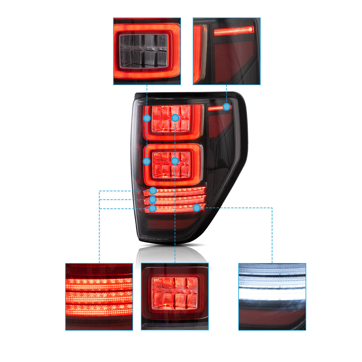 VLAND LED Tail Lights For Ford F150 2009-2014 12th Gen