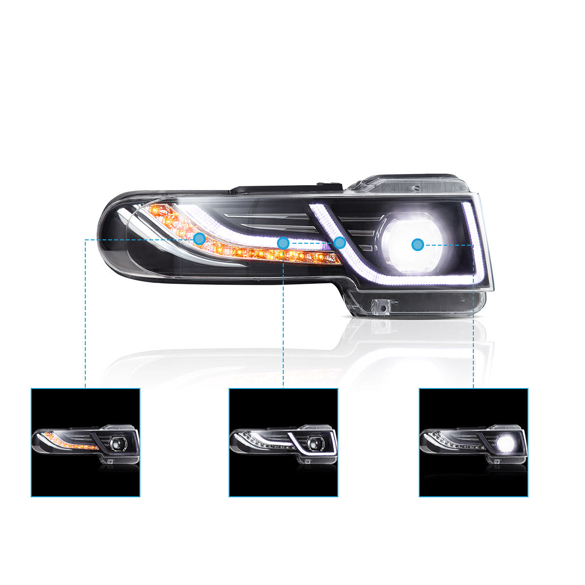 VLAND LED Headlights With Grille for 2006-2022 Toyota FJ Cruiser Australia
