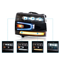 VLAND LED Headlights For 2007-2013 Chevrolet Silverado 1500 2500HD 3500HD