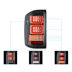 VLAND LED Tail lights For 2014-2018 Chevrolet Silverado 1500 2500HD 3500HD