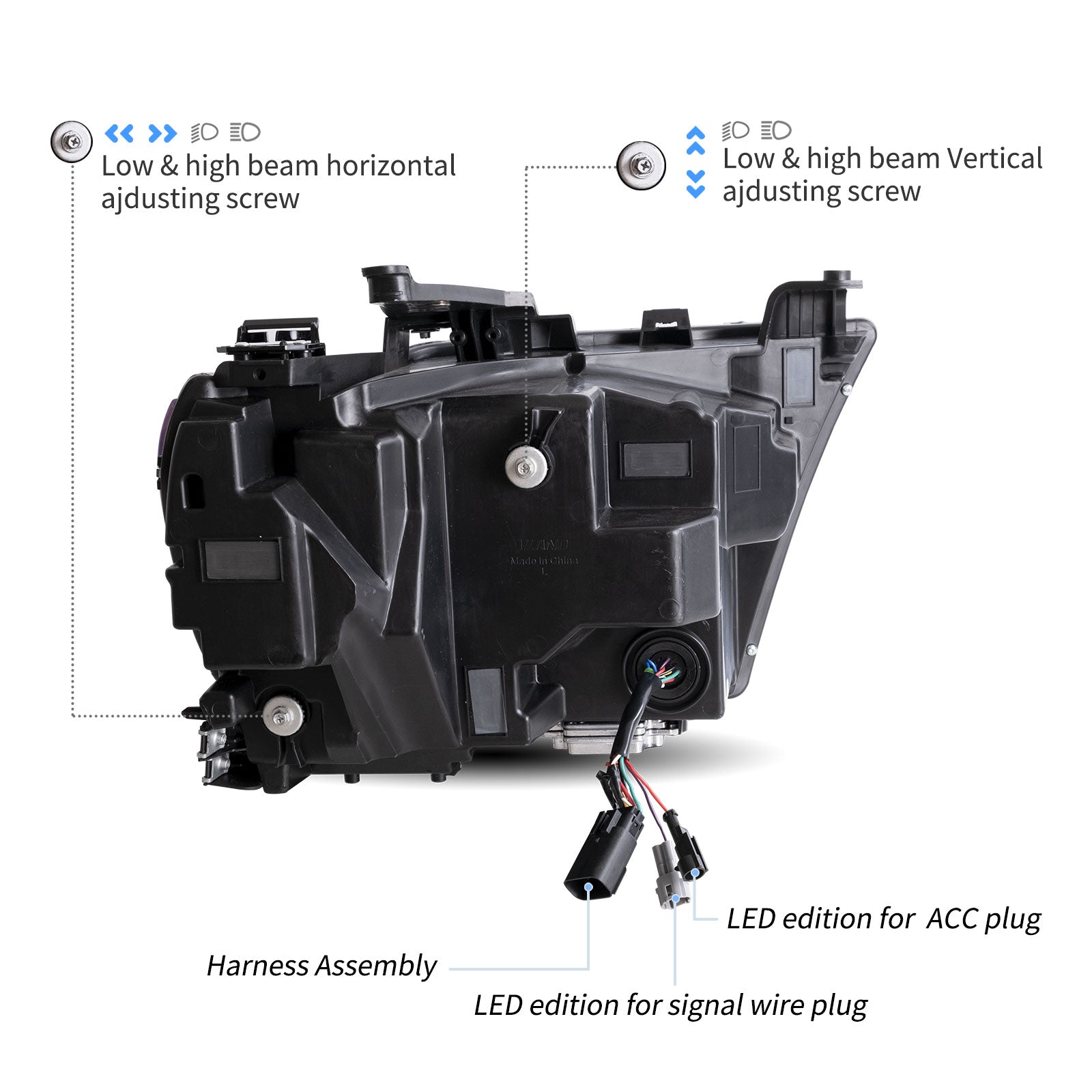 VLAND LED Headlights For Dodge RAM 1500 2019-2024
