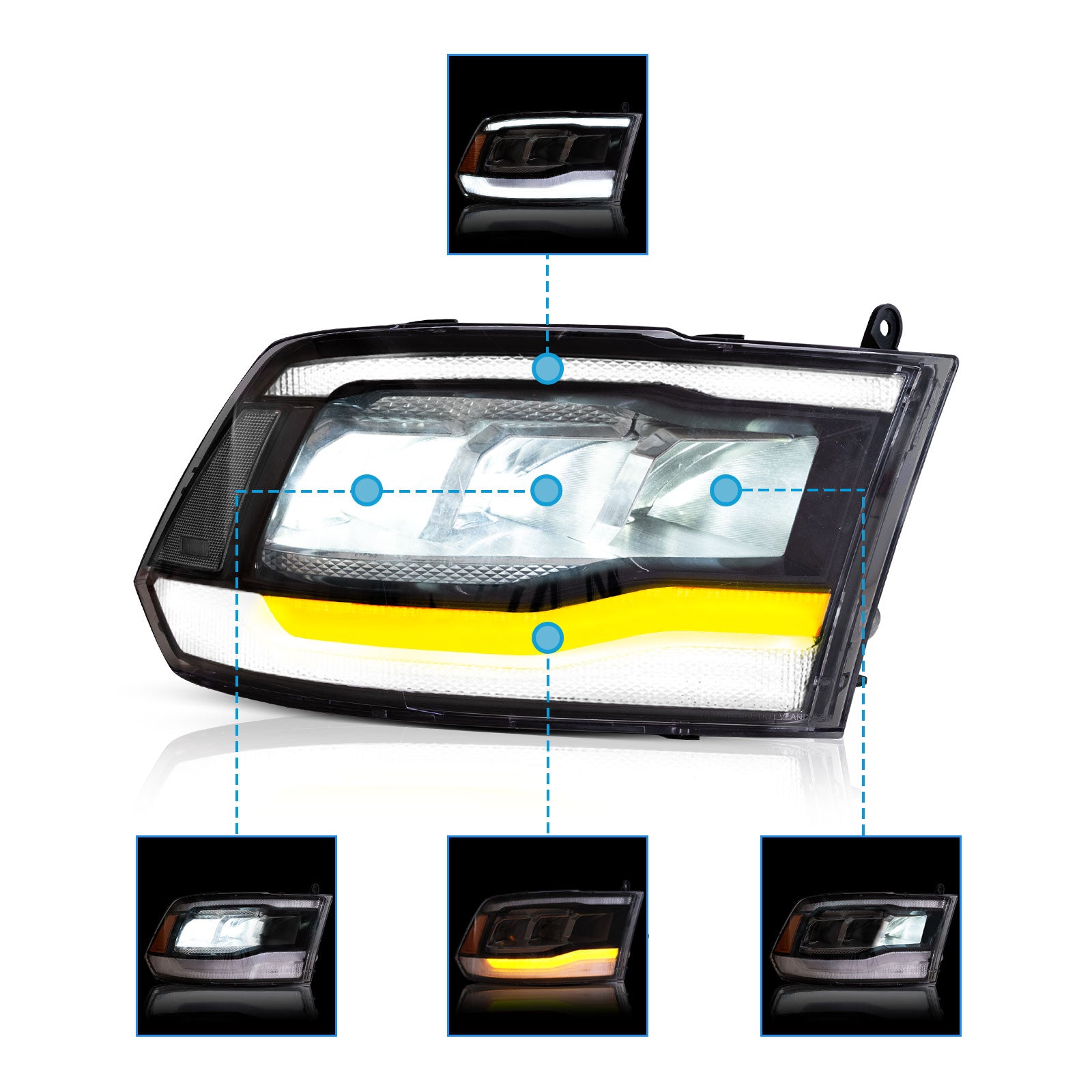 VLAND LED Headlights For 2009-2018 Dodge RAM 1500 2500 3500