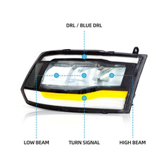 VLAND LED Headlights For 2009-2018 Dodge RAM 1500 2500 3500