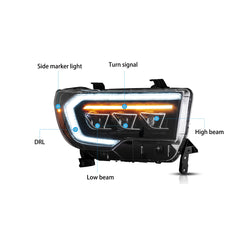 VLAND LED Matrix Headlights For 2007-2013 Toyota Tundra and 2008-2020 Toyota Sequoia