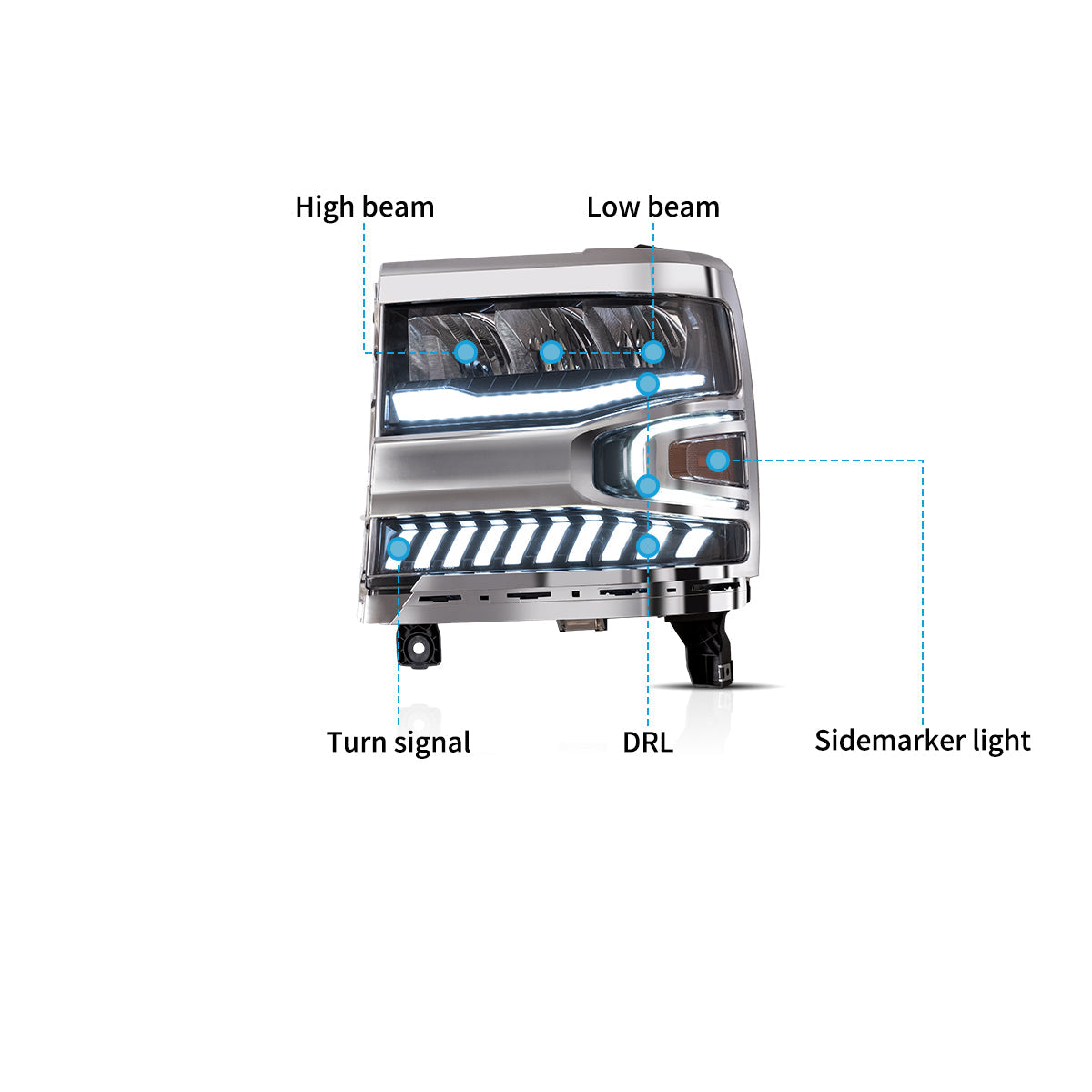 VLAND LED Headlights For Chevrolet Silverado 1500 2016-2018