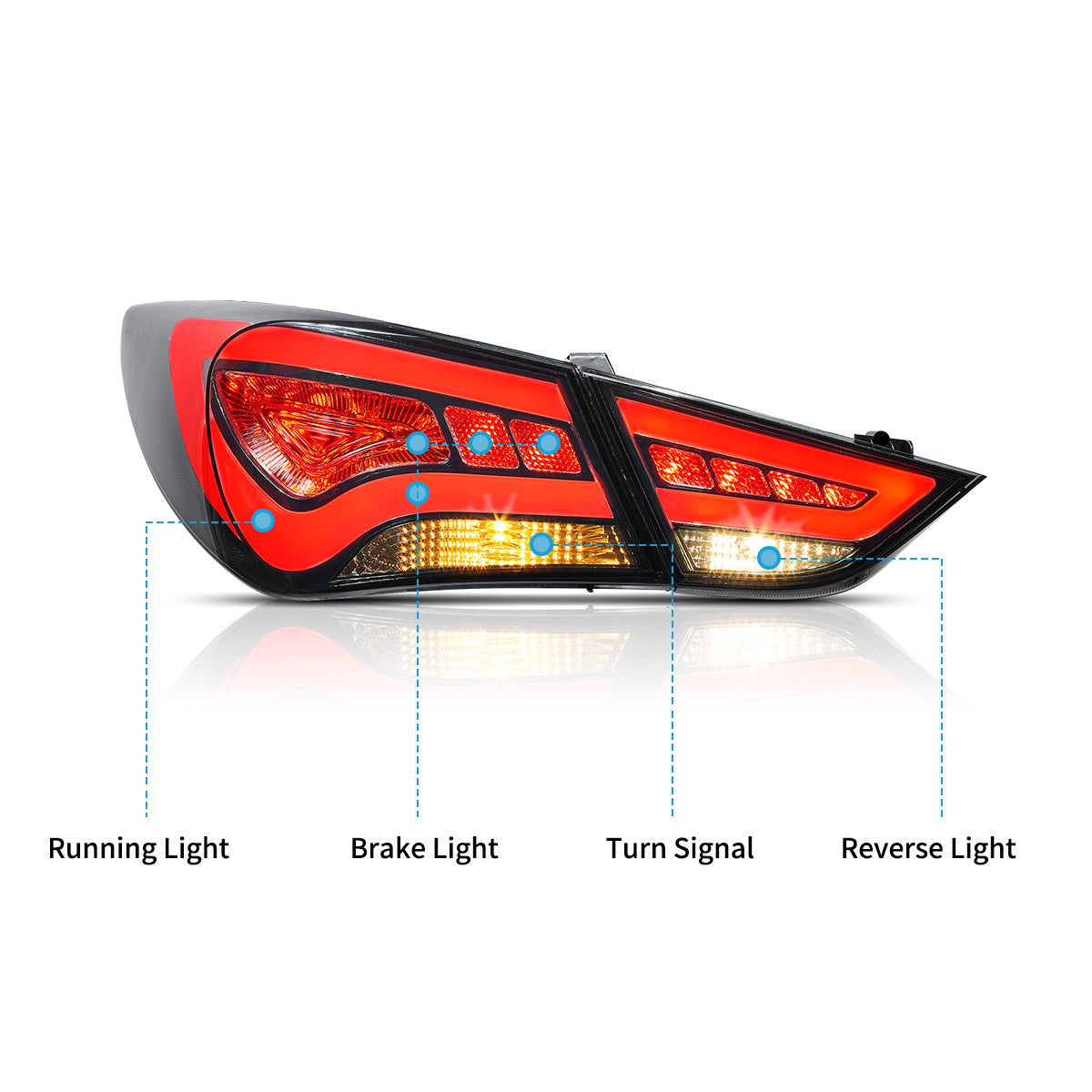 Vland LED Tail Lights for Hyundai Sonata 2011-2014