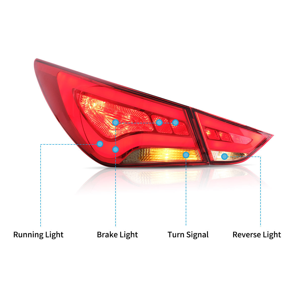 Vland LED Tail Lights for Hyundai Sonata 2011-2014