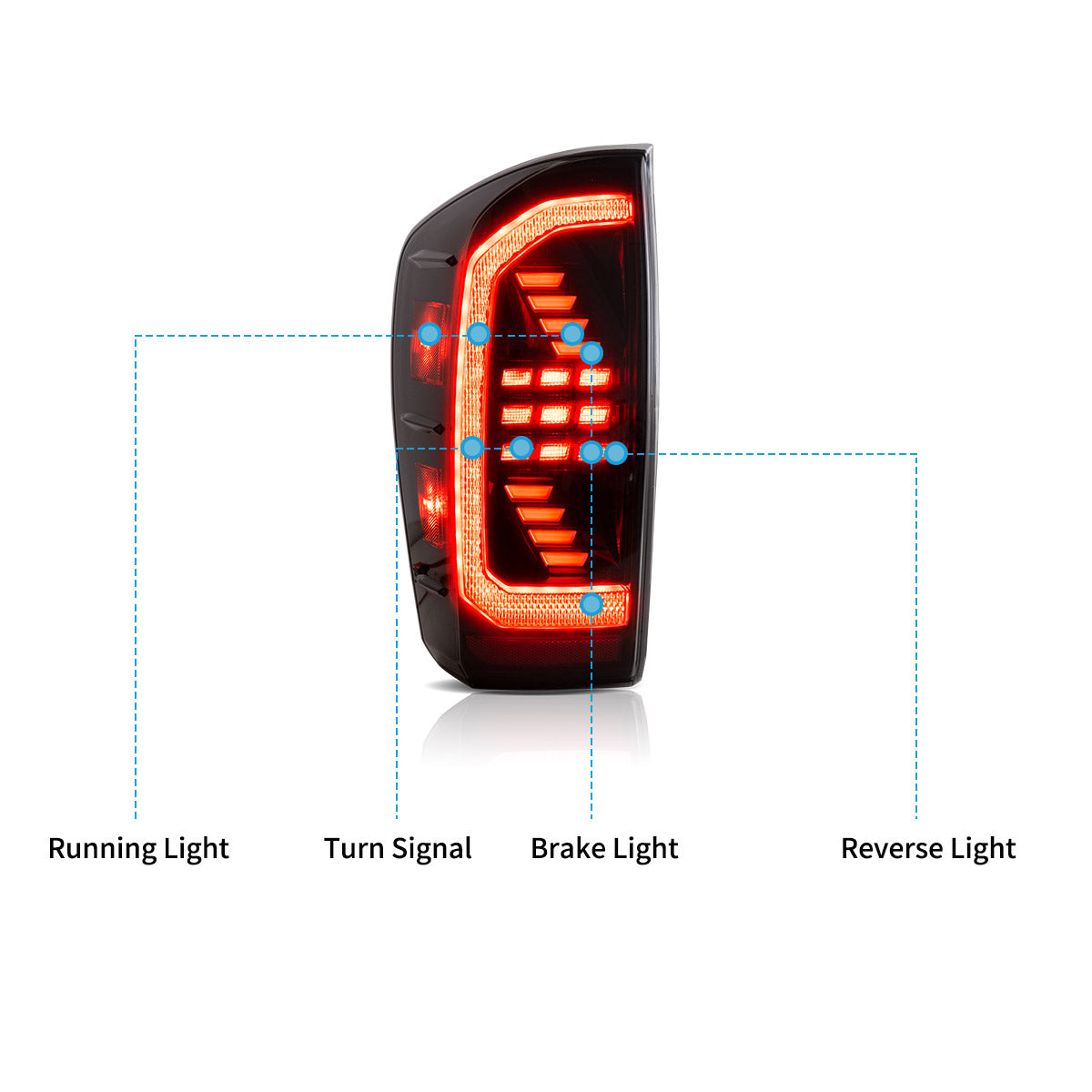 VLAND LED Taillights for Toyota Tacoma 2016-2023 With start-up animation