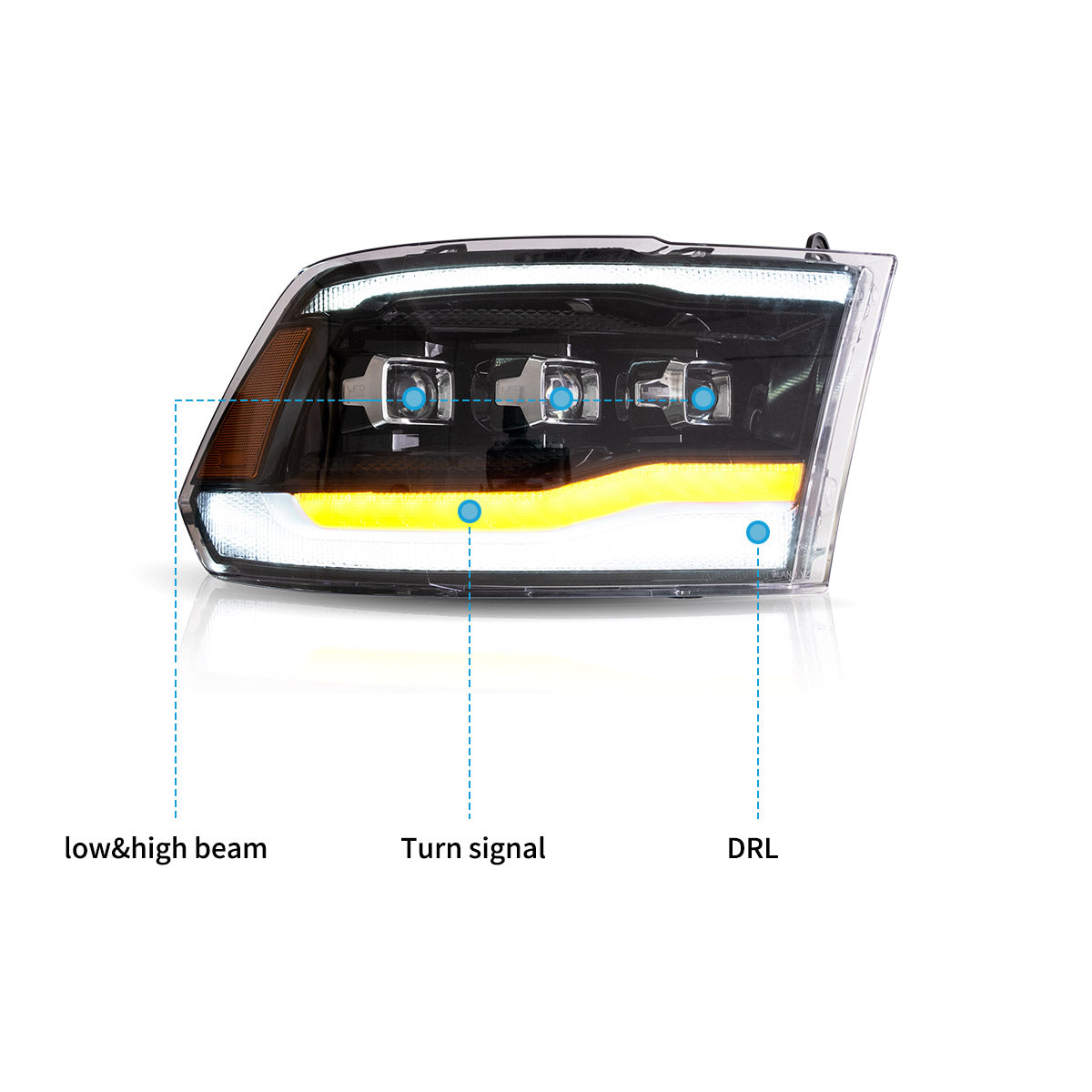 VLAND LED Headlights For 2009-2018 Dodge RAM 1500 2500 3500