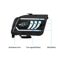 VLAND LED Headlights For 2005-2009 Ford Mustang 5th Gen