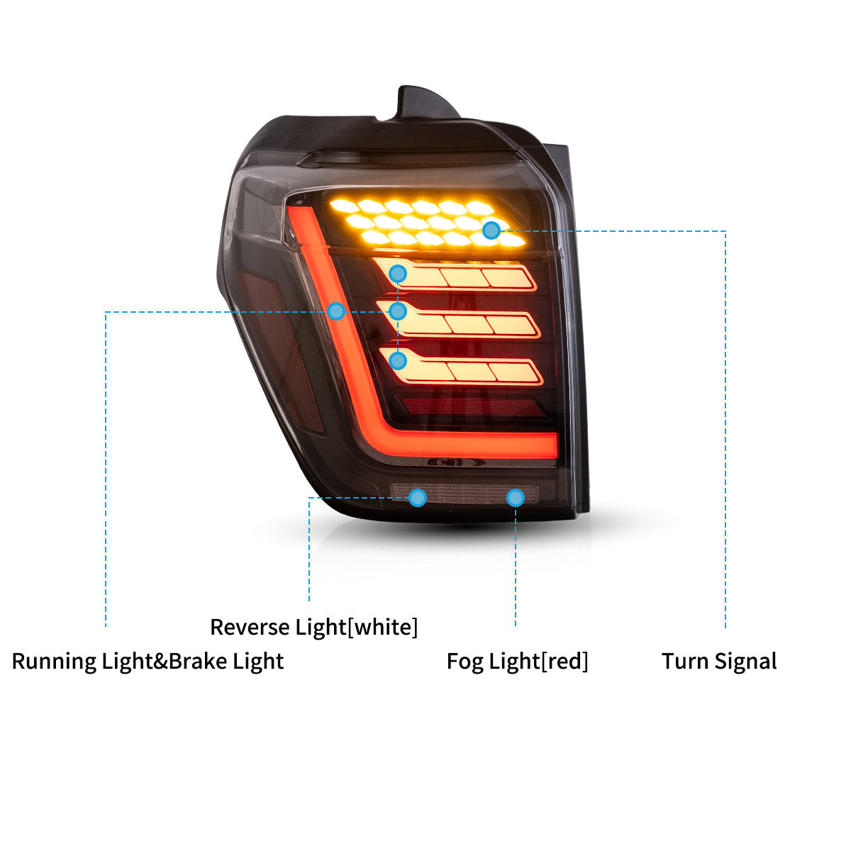 VLAND LED Taillights For 2010-2024 Toyota 4Runner with Dynamic Welcome Lighting