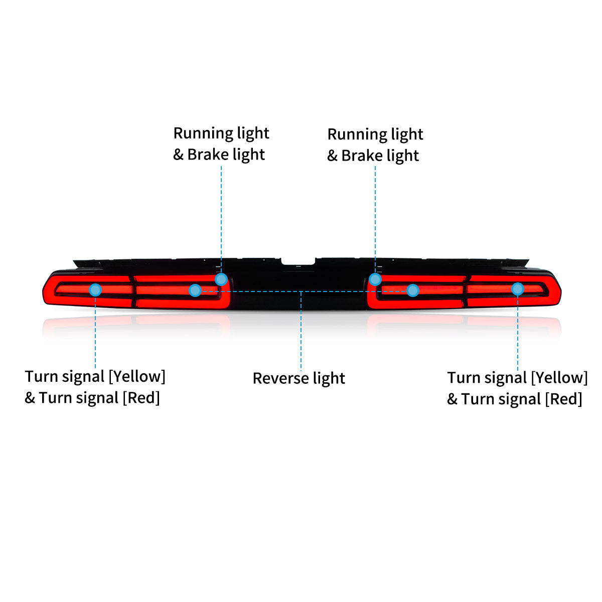 VLAND LED Tail Lights for Dodge Challenger 2008-2014