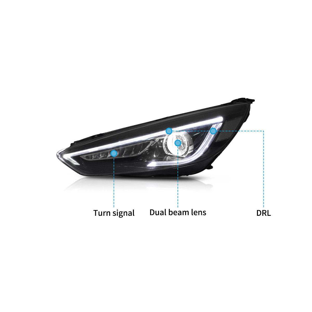 VLAND LED Headlights for 2015-2019 Ford Focus Mk III Facelift (mk 3.5) Australia