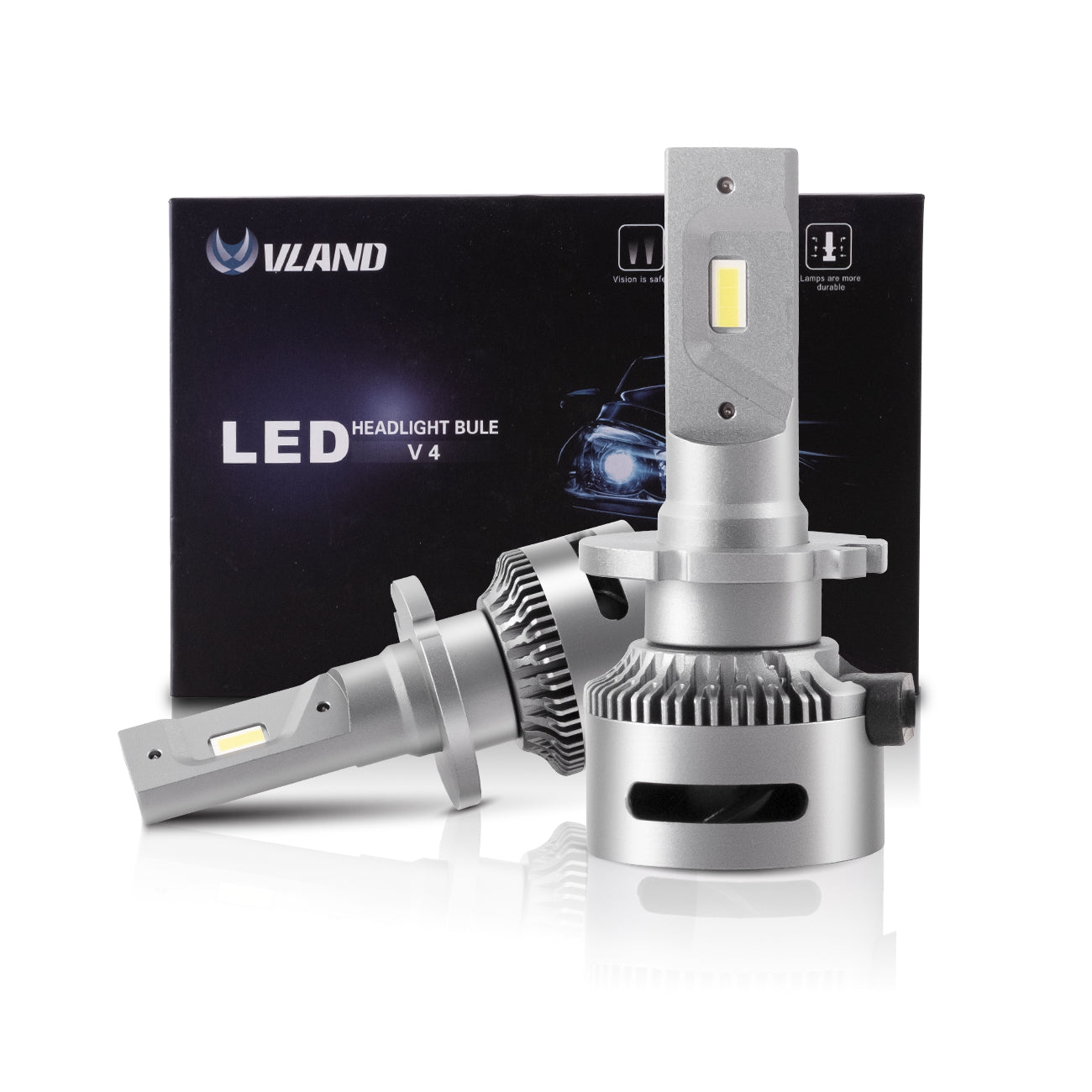 VLAND 2PCs D2S/H7/9005 LED Headlight Bulbs 35W 6000K Super Bright