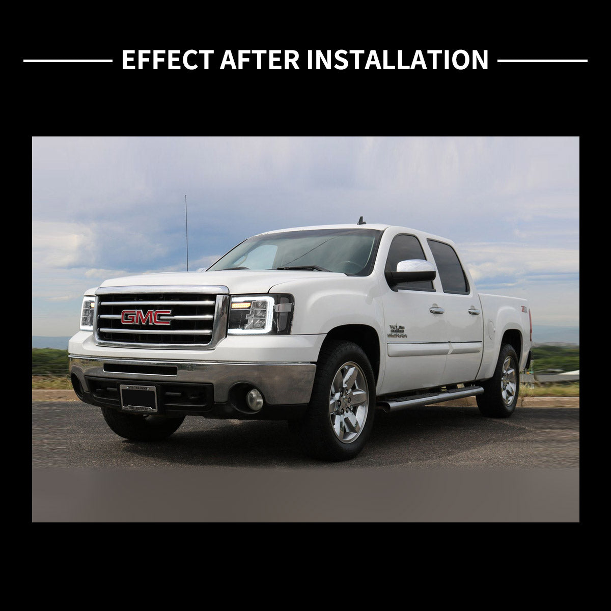 VLAND LED Reflection Bowl Headlights For 2007-2013 GMC Sierra 1500 2500HD 3500HD