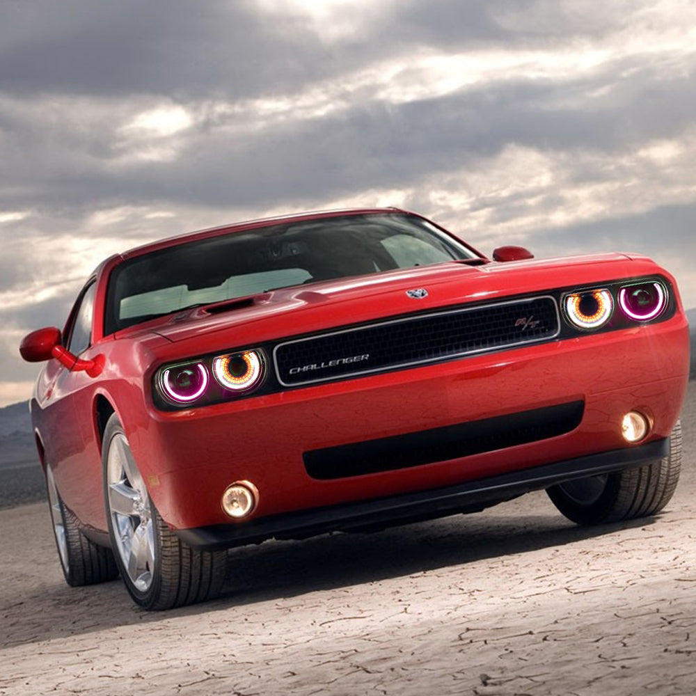 VLAND LED Headlights RGB Style for Dodge Challenger 2008-2014
