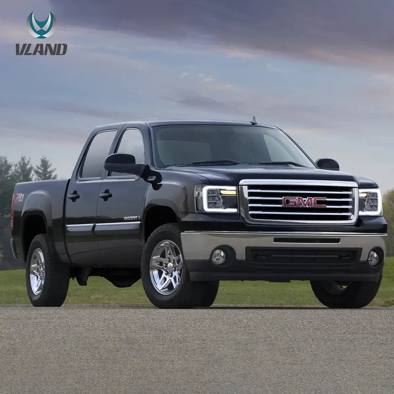 VLAND LED Reflection Bowl Headlights For 2007-2013 GMC Sierra 1500 2500HD 3500HD