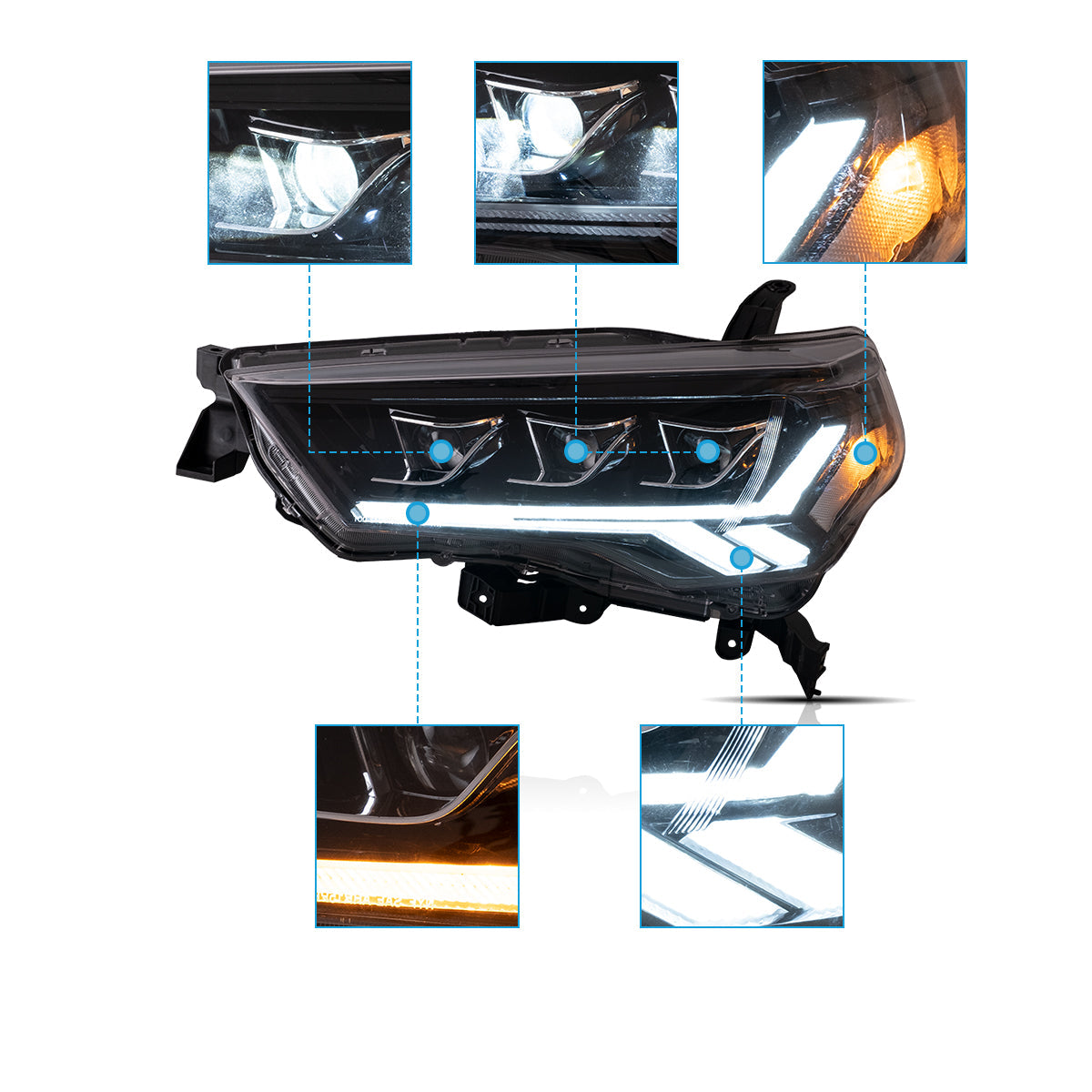 VLAND LED Projector Headlights for 2014-2024 Toyota 4Runner