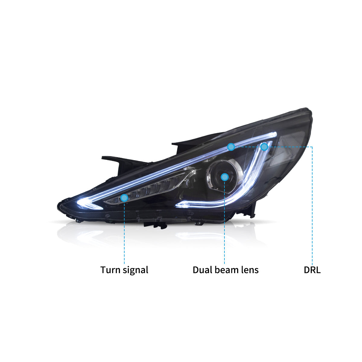 VLAND LED Headlights For 2011-2014 Hyundai Sonata