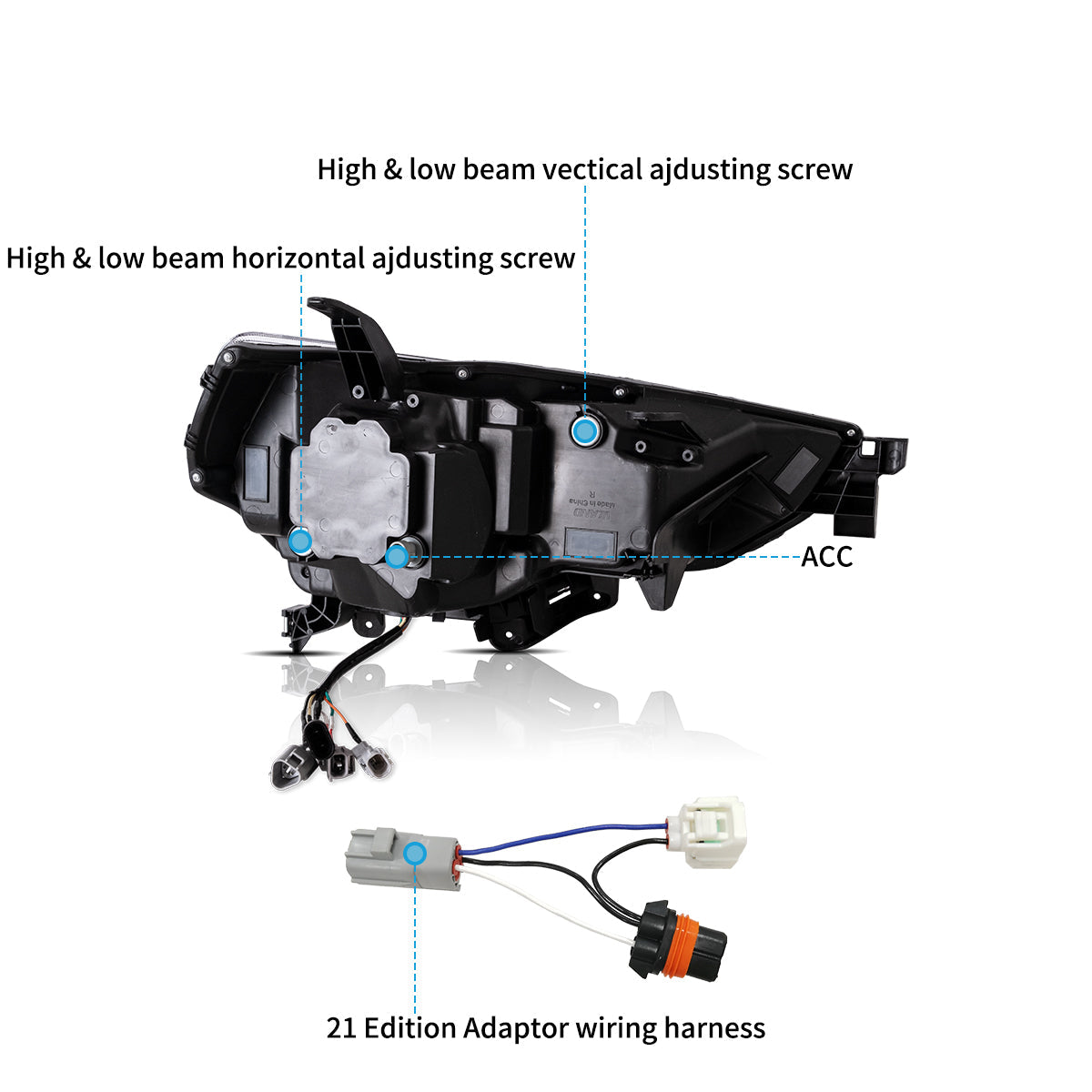 VLAND LED Projector Headlights for 2014-2024 Toyota 4Runner