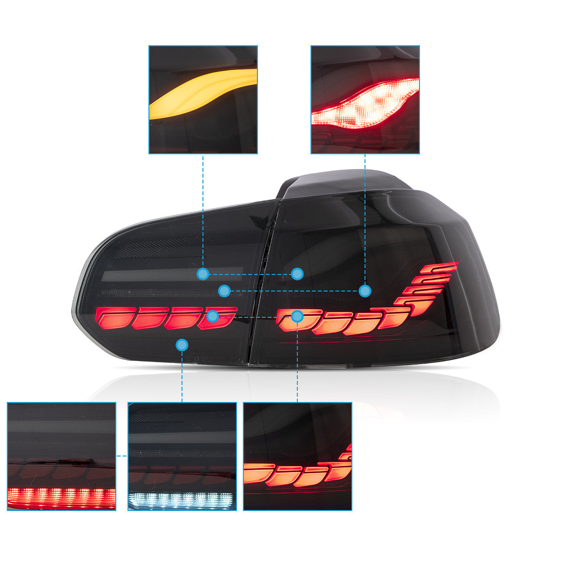 VLAND LED Tail Lights for Volkswagen Golf 6 MK6 2009-2014 (GTS Style) Australia