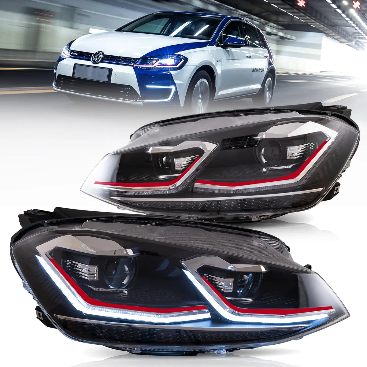 VLAND Headlights For 2018-2021 Golf MK7.5 Halogen Models Australia