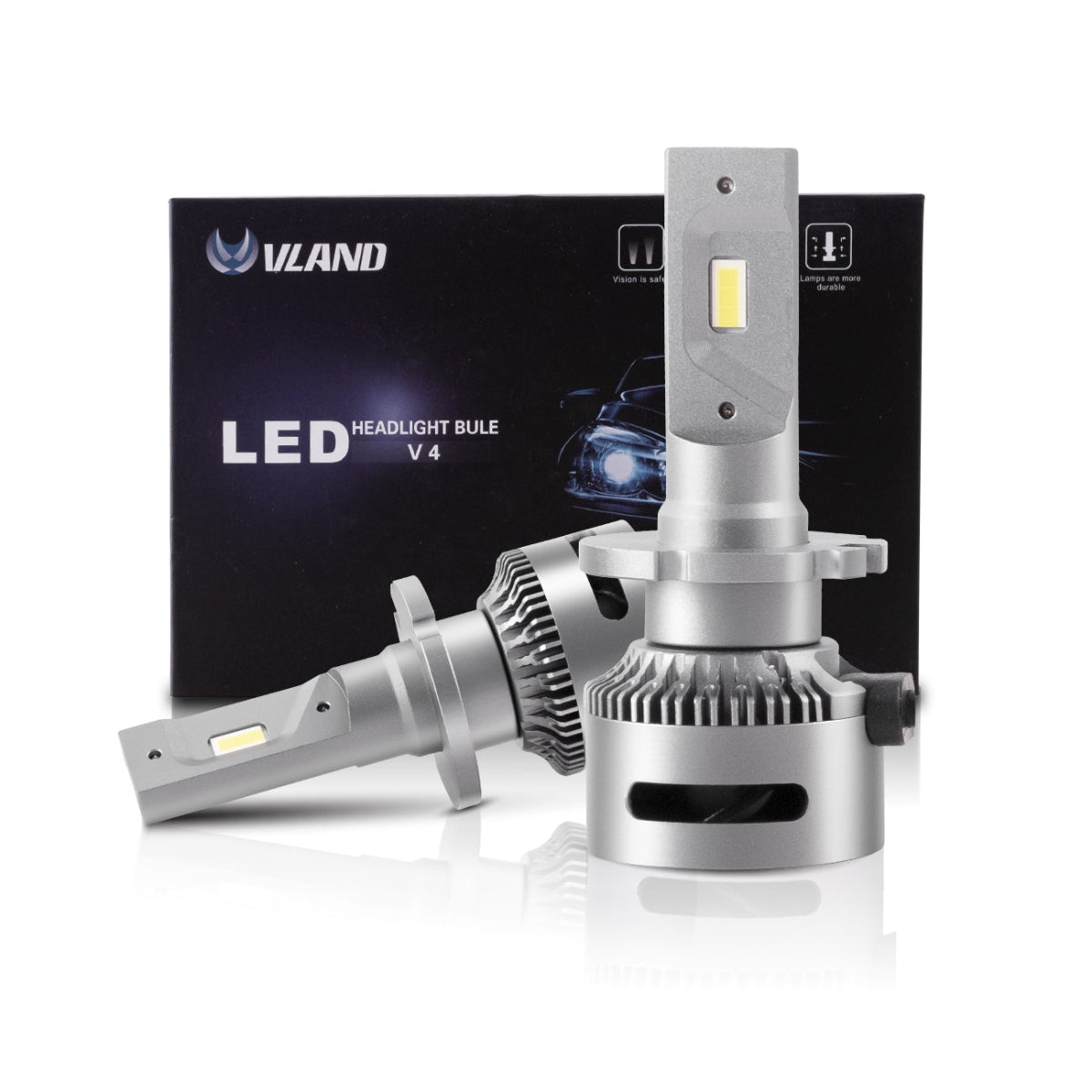 VLAND 2PCs D2S/H7/9005 LED Headlight Bulbs 35W 6000K Super Bright