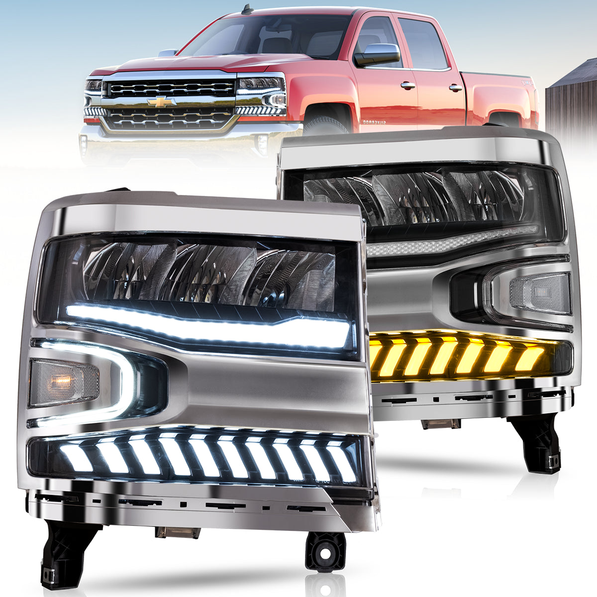 VLAND LED Headlights For Chevrolet Silverado 1500 2016-2018