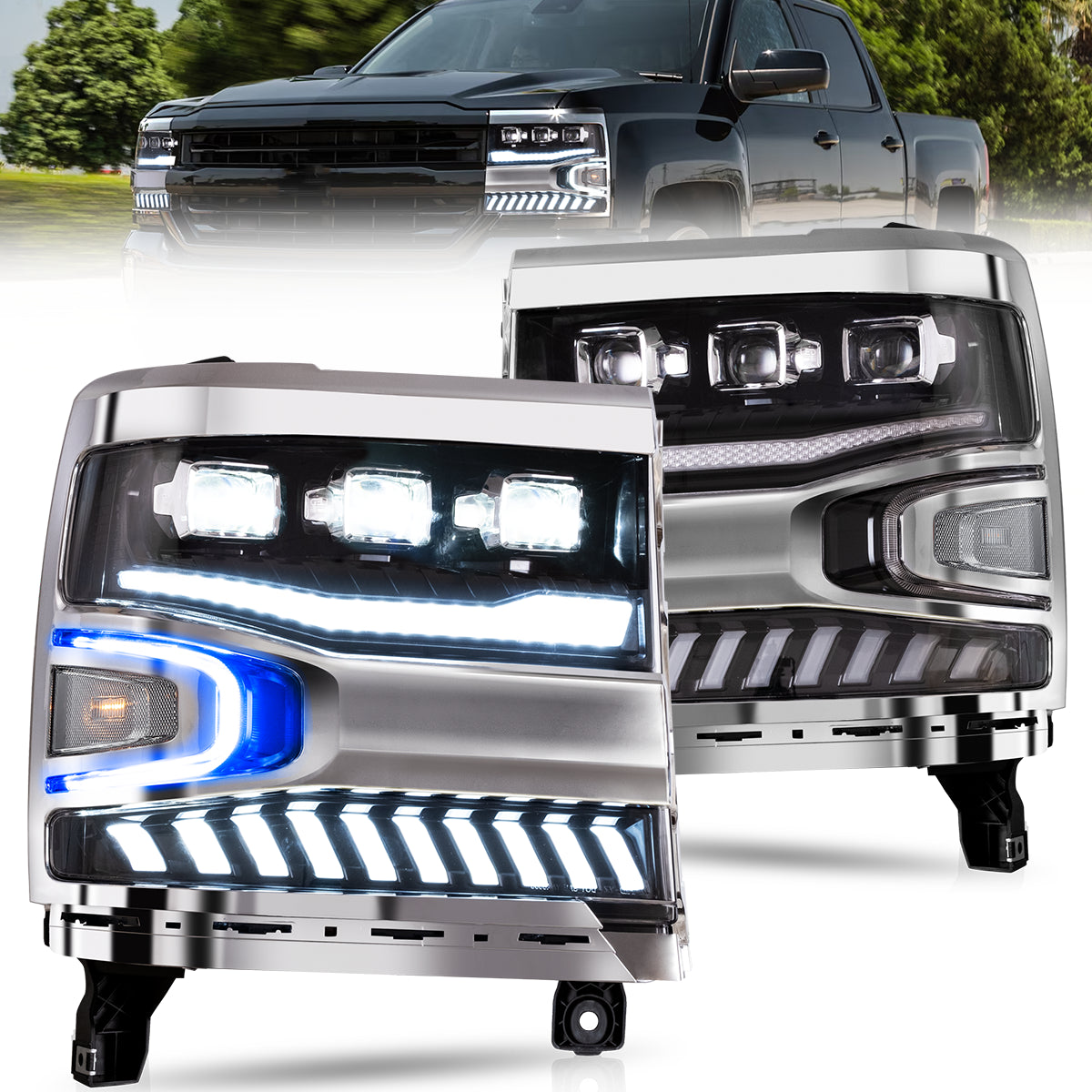 VLAND LED Headlights For 2016-2018 Chevrolet Silverado 1500