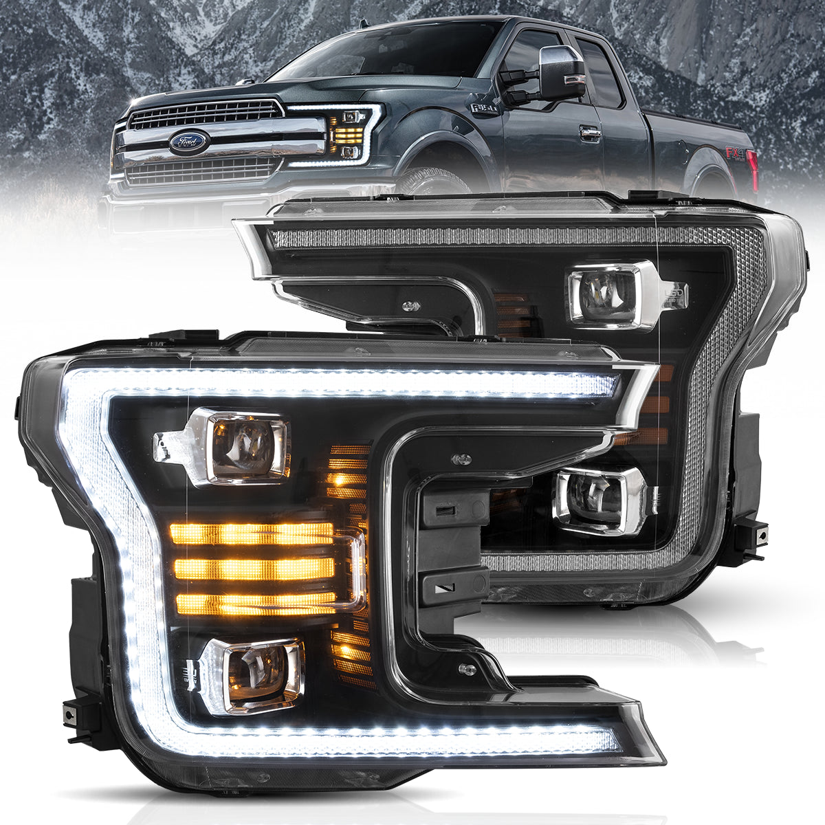 VLAND LED Dual Beam Headlights For 2018-2020 Ford F150 Australia