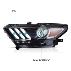 VLAND Headlights For 2015 2016 2017 Ford Mustang (S550)