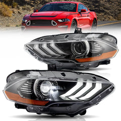 VLAND LED Headlights for Ford Mustang 2018-2023 RGB selectable