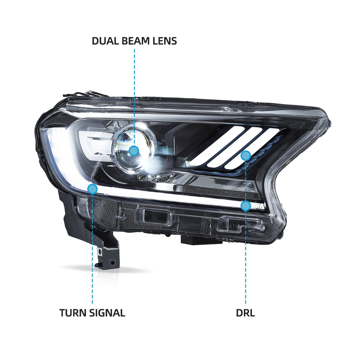 VLAND LED Headlights For 2016-2022 Ford Ranger PX2 Australia