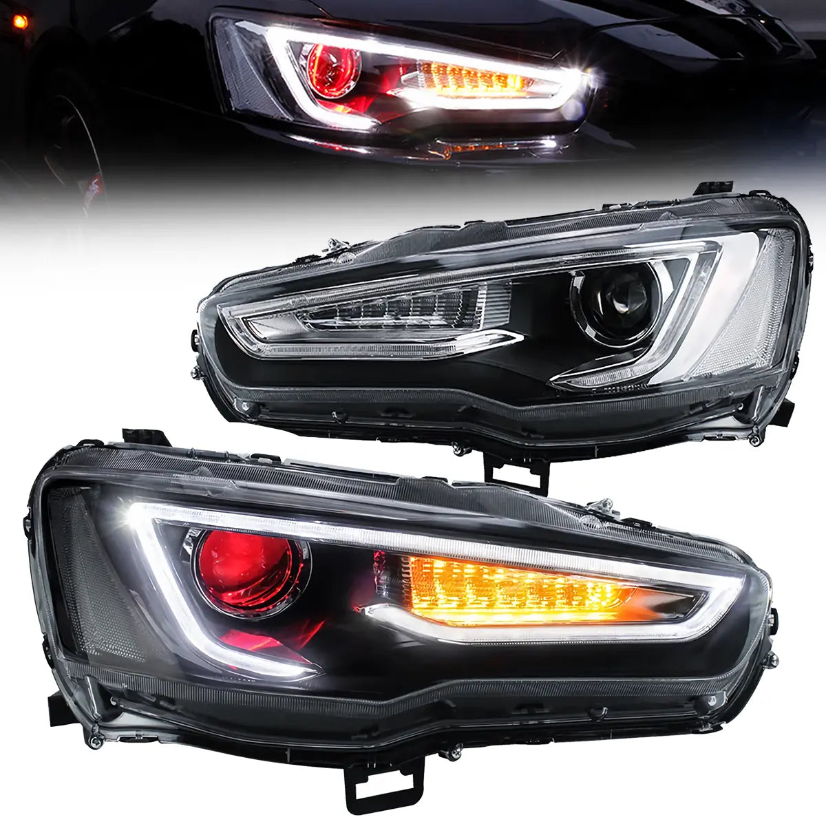 VLAND LED Headlights Audi Style For 2008-2017 Mitsubishi Lancer & EVO X Australia VLAND™
