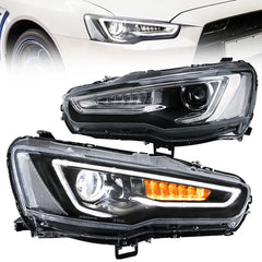 VLAND LED Headlights Audi Style For 2008-2017 Mitsubishi Lancer & EVO X Australia