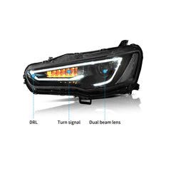 VLAND LED Headlights Audi Style For 2008-2017 Mitsubishi Lancer & EVO X Australia VLAND™