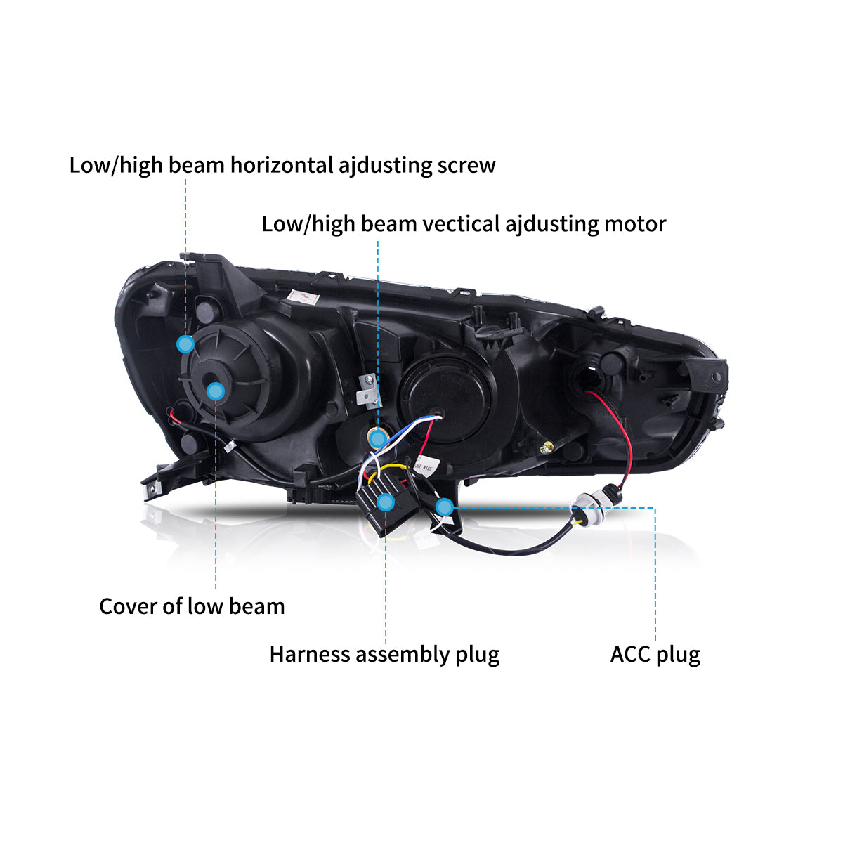 VLAND LED Headlights Audi Style For 2008-2017 Mitsubishi Lancer & EVO X Australia