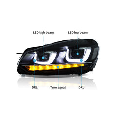 VLAND LED Headlights For 2009-2014 Volkswagen Golf 6 MK6 Australia