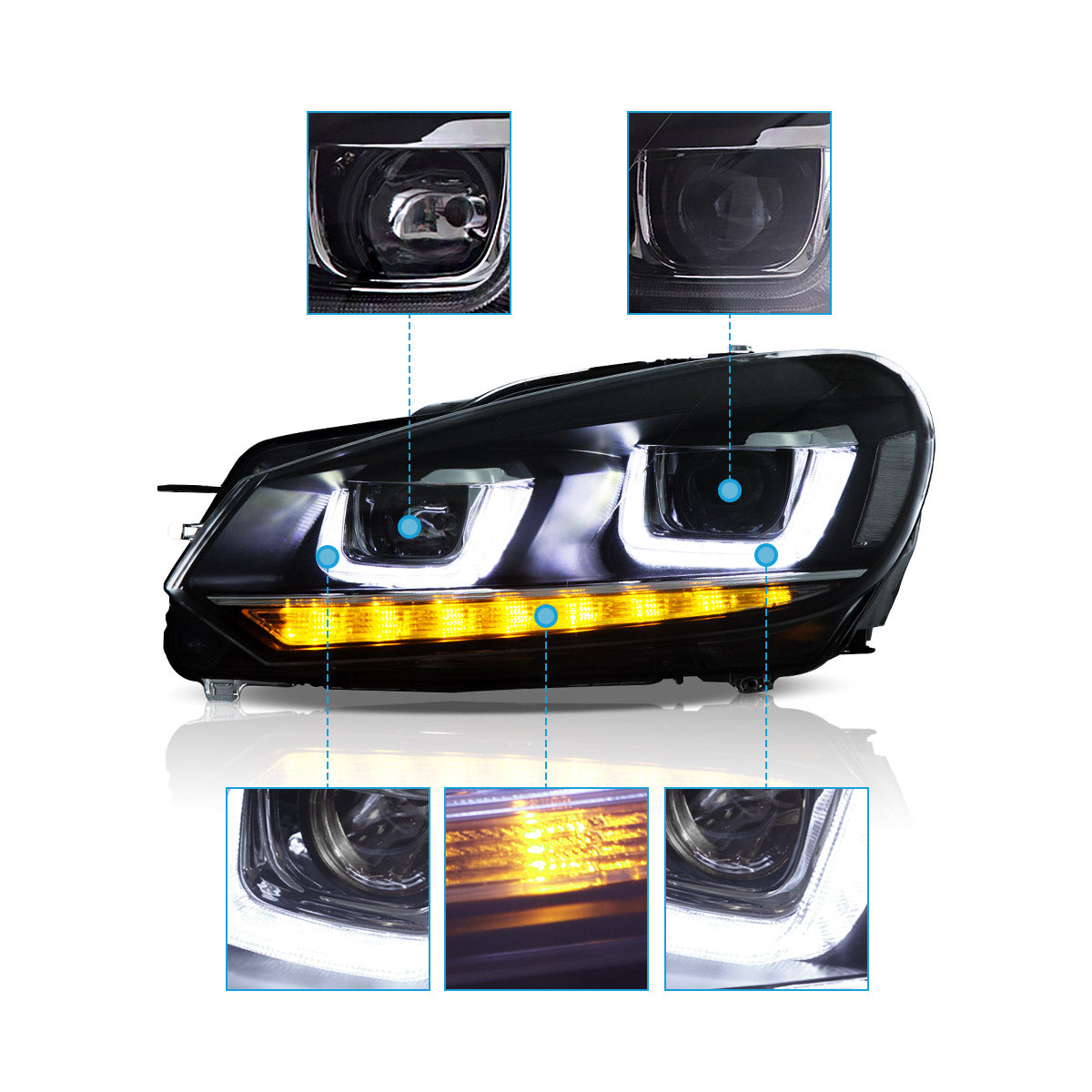 VLAND LED Headlights For 2009-2014 Volkswagen Golf 6 MK6 Australia