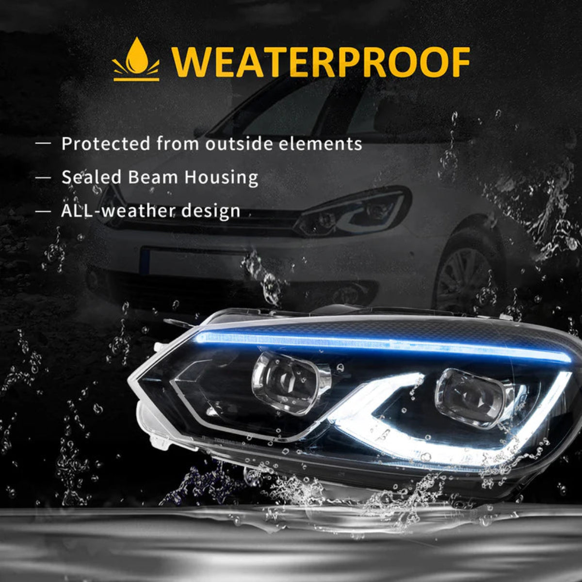 VLAND LED Headlights For 2009-2014 Volkswagen Golf 6 MK6 Australia