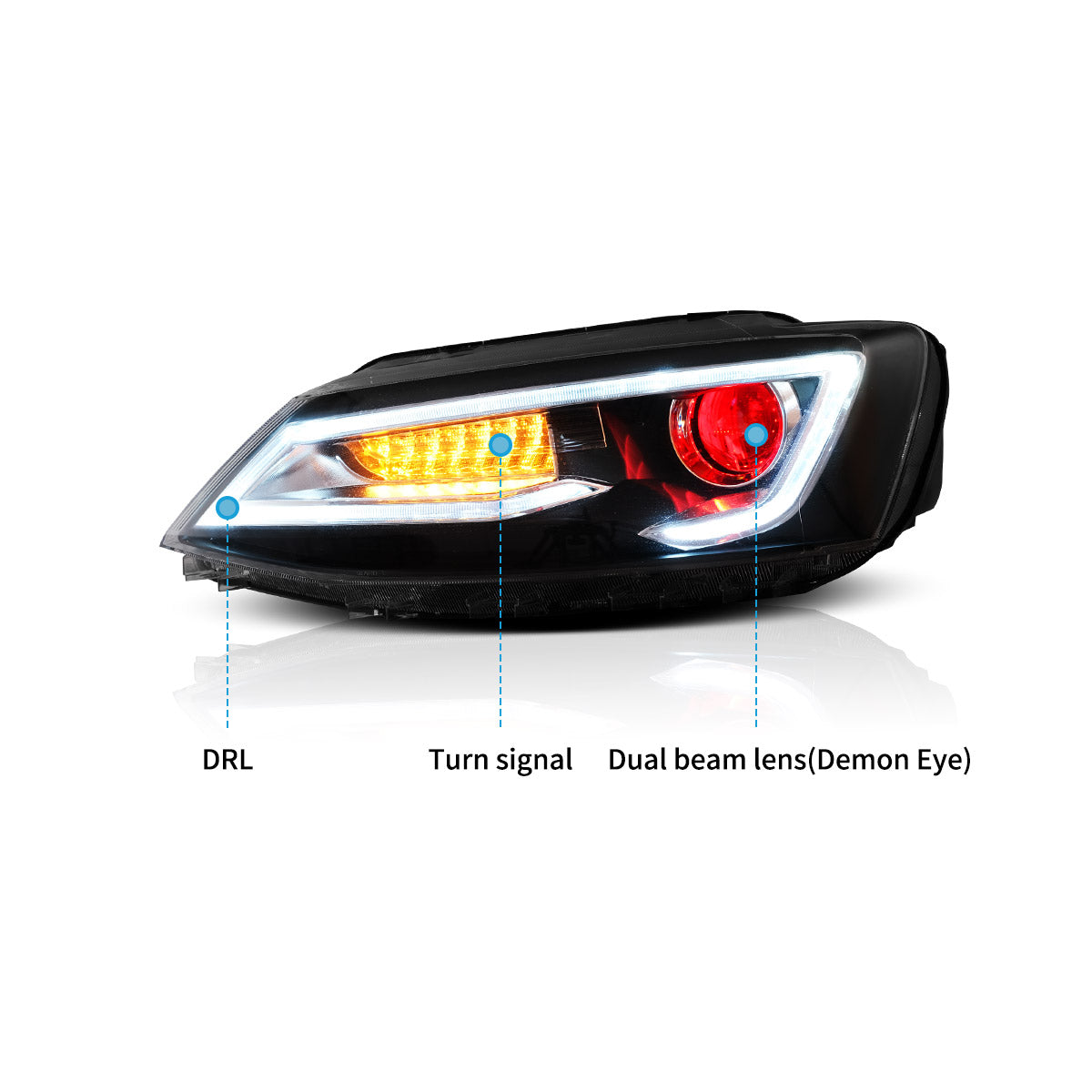 VLAND Headlights For 2012-2018 Volkswagen Jetta/Sagitar MK6 Australia