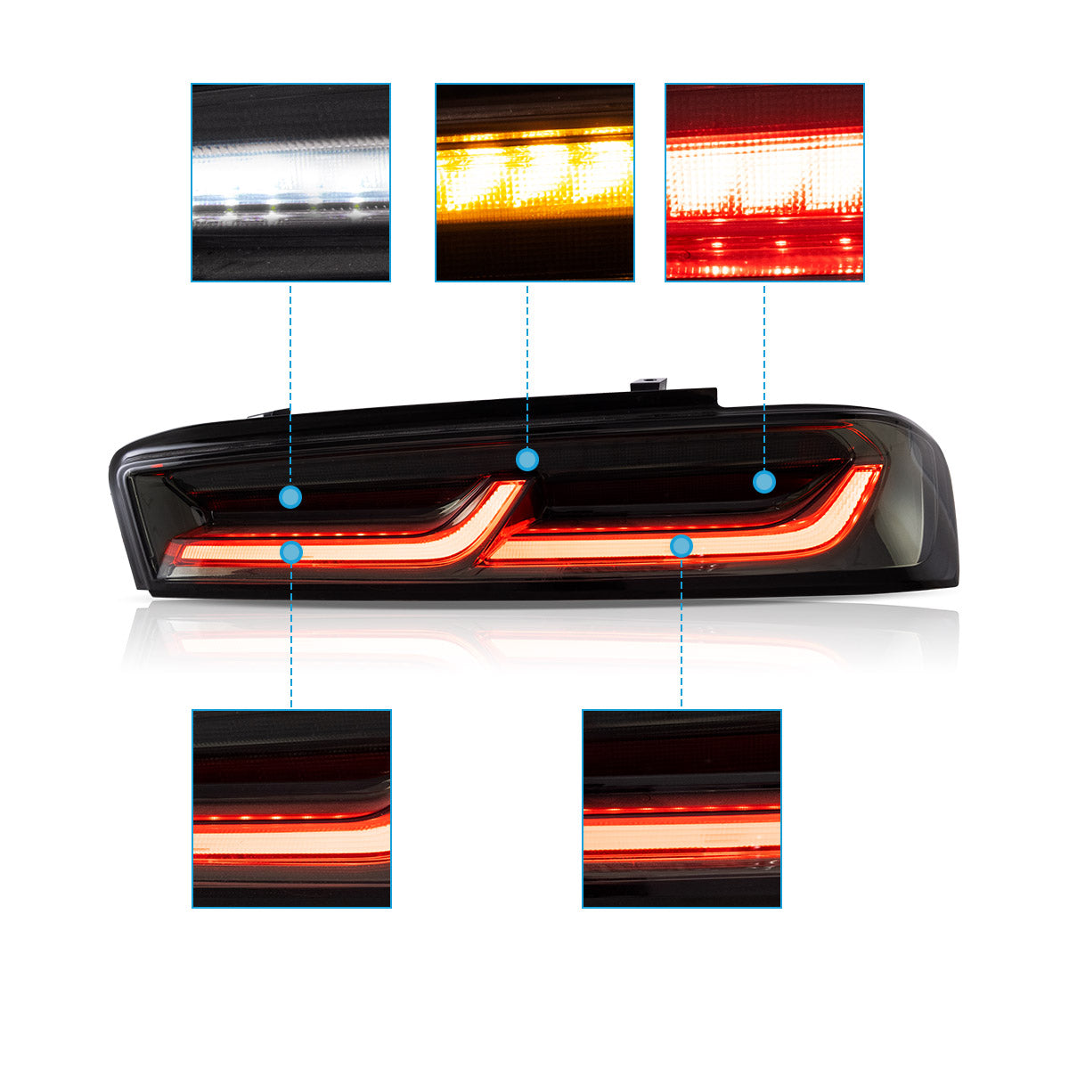 VLAND LED Tail Lights For 2016-2018 Chevrolet Camaro Chevy Australia